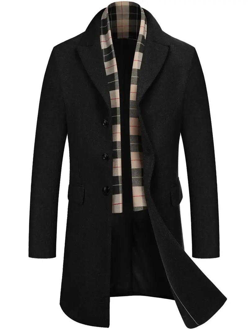 Thomas  | Men's wool coat with removable collar