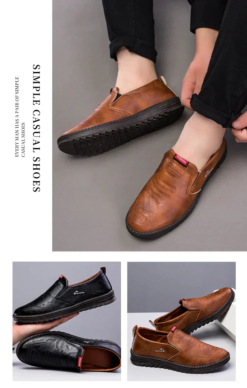 Charles    | Breathable Orthopedic Leather Shoes for Men with Non-Slip Sole