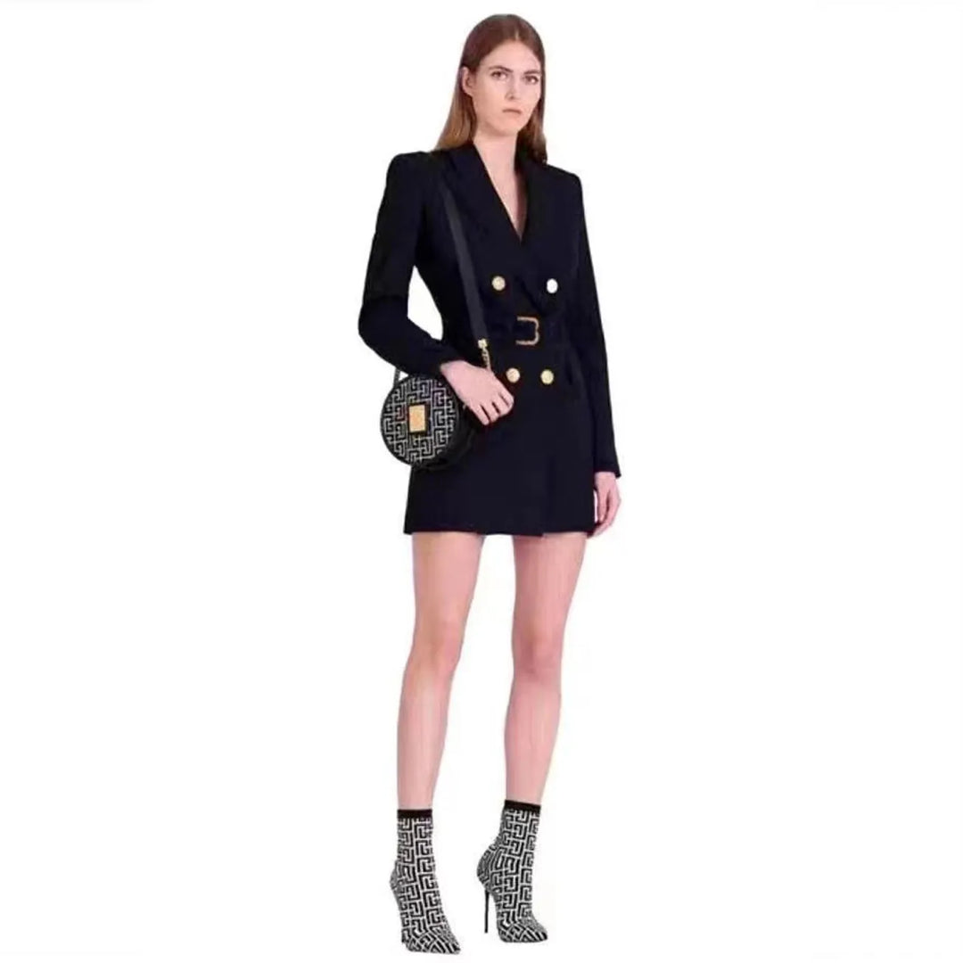 Abigail  | Classic Blazer Dress for the Office with Belt and Luxurious Buttons