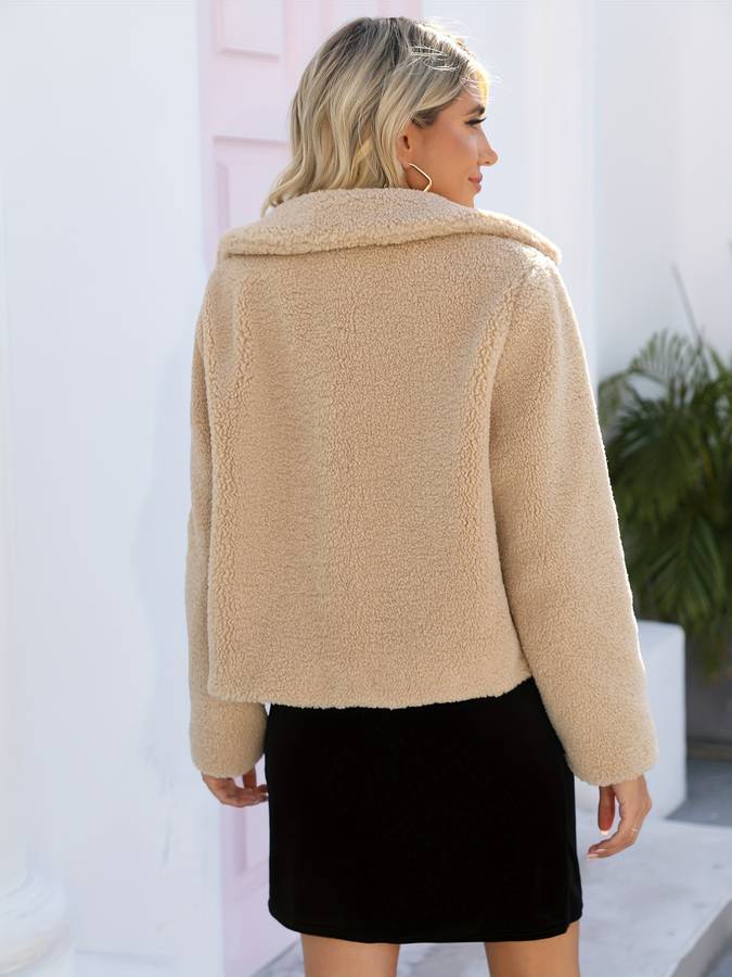 Zoe  | Stylish and Warm Beige Winter Teddy Jacket for Women