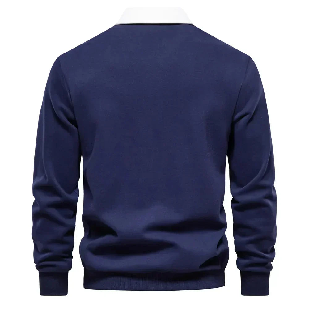 Isaac    | Long-Sleeve Polo Sweater