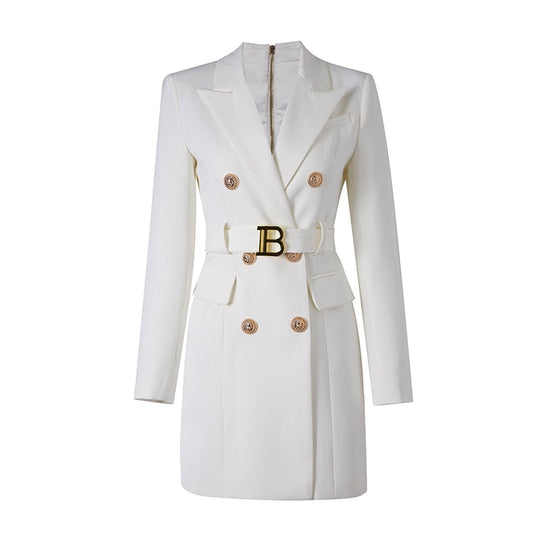 Abigail  | Classic Blazer Dress for the Office with Belt and Luxurious Buttons