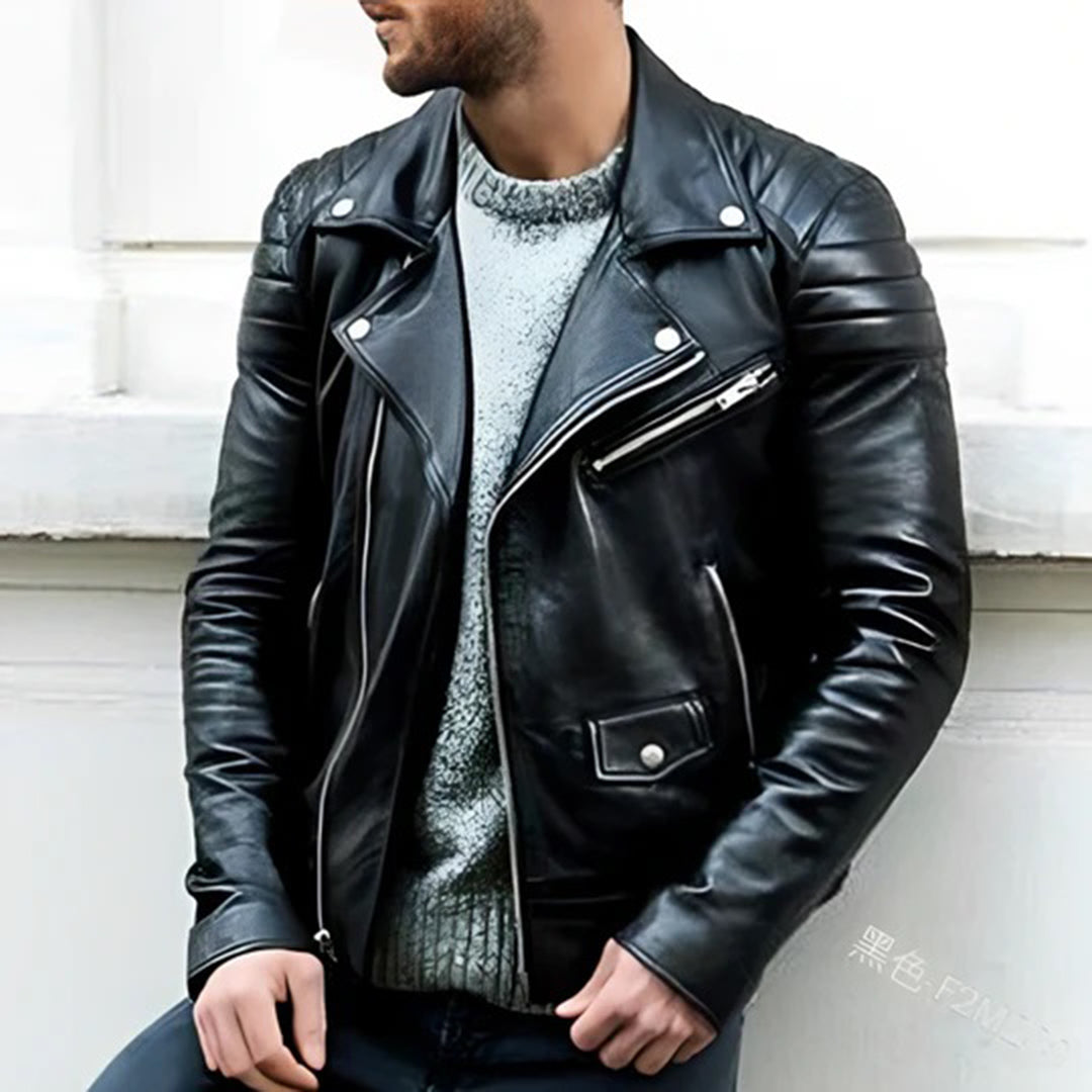 Zachary  | Leather biker jacket